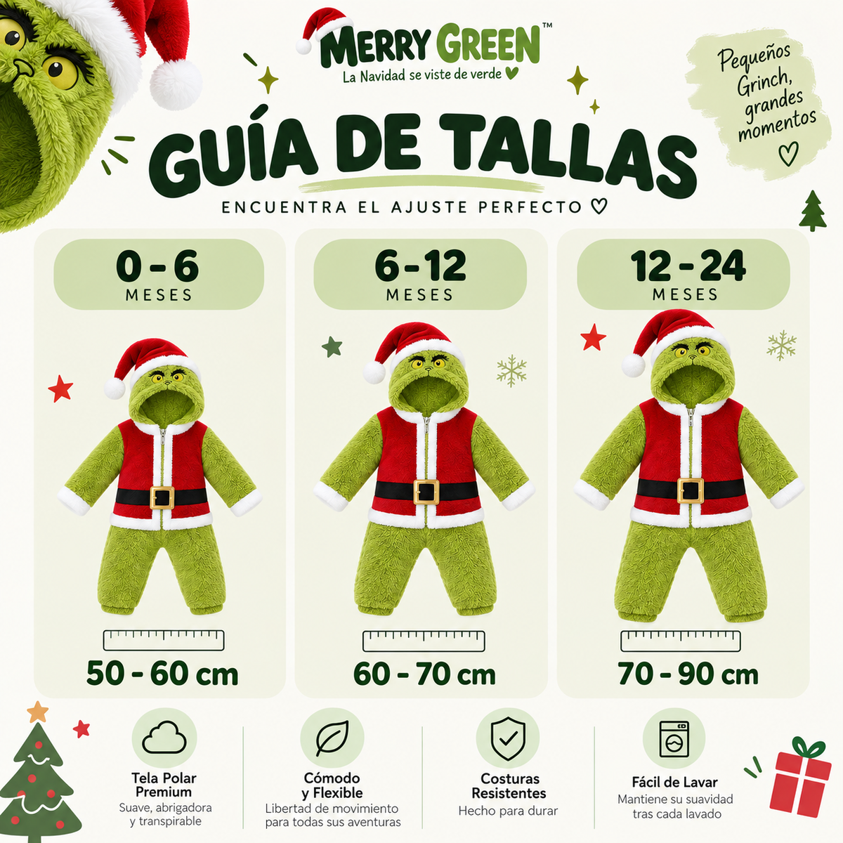 Merry Green™ | Traje Navideño para Bebé